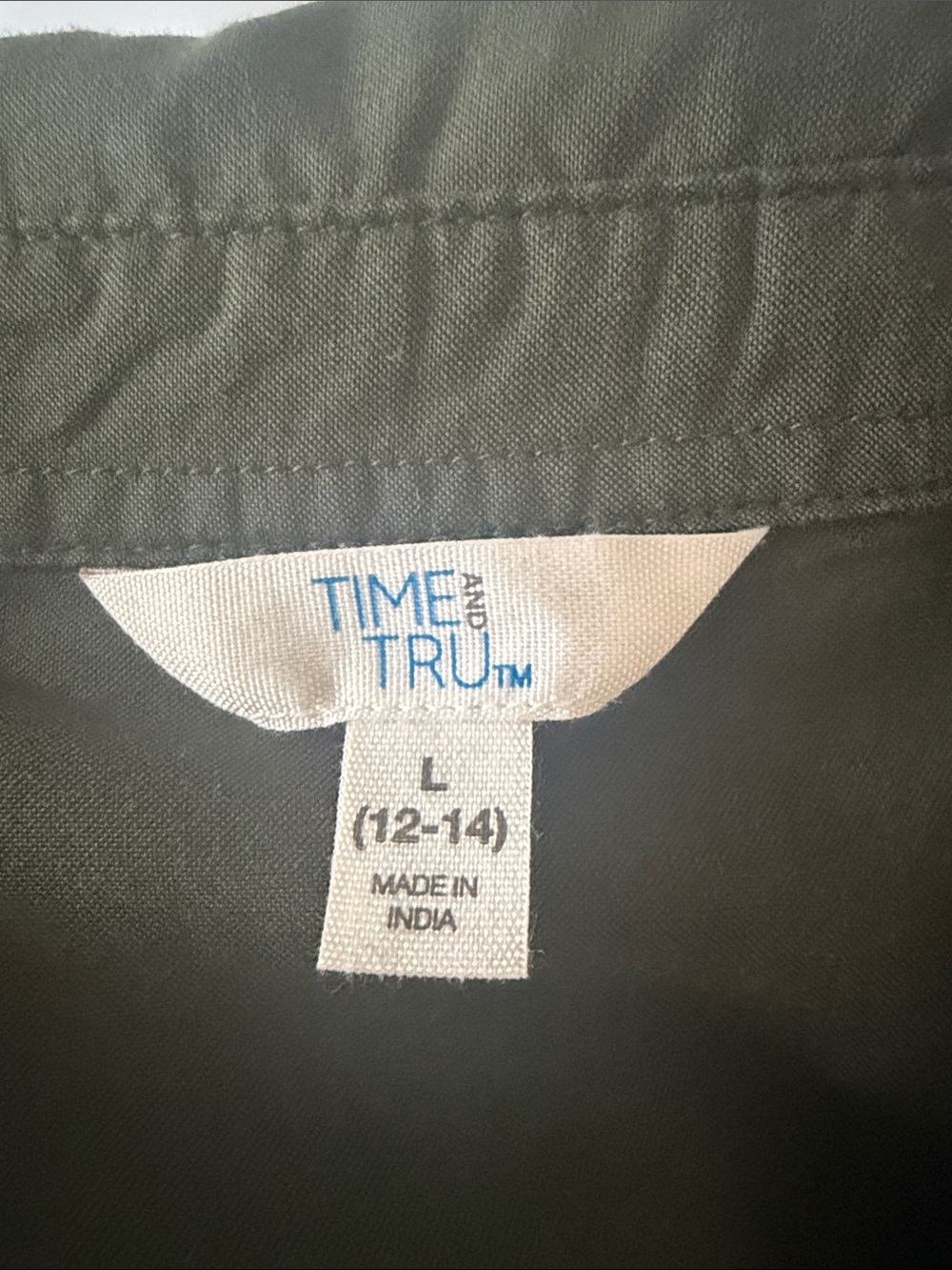Time and Tru Dark Olive Button-Front Midi Dress - Picture 2 of 3